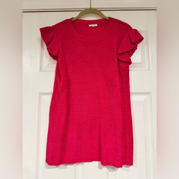 Vibrant Pink Ruffle Sleeve Top - Picture 1 of 1
